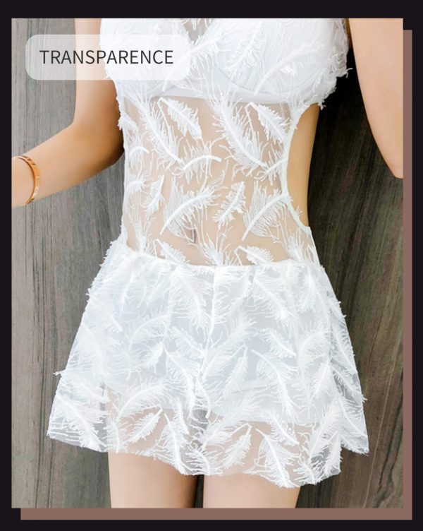 One piece Bikini Skirt Backless Sexy Water Transparent Perspective